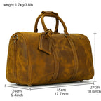 Vintage Herren Reisetasche aus echtem Rindsleder – Große Leder Duffle Bag 60 cm, robuste Weekend- & Handgepäcktasche aus Cowhide