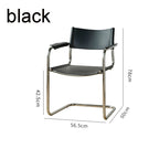 S34 Bauhaus Freischwinger Lounge Chair – PU-Sattelleder & Edelstahlrahmen, Cantilever Armchair für Wohnzimmer