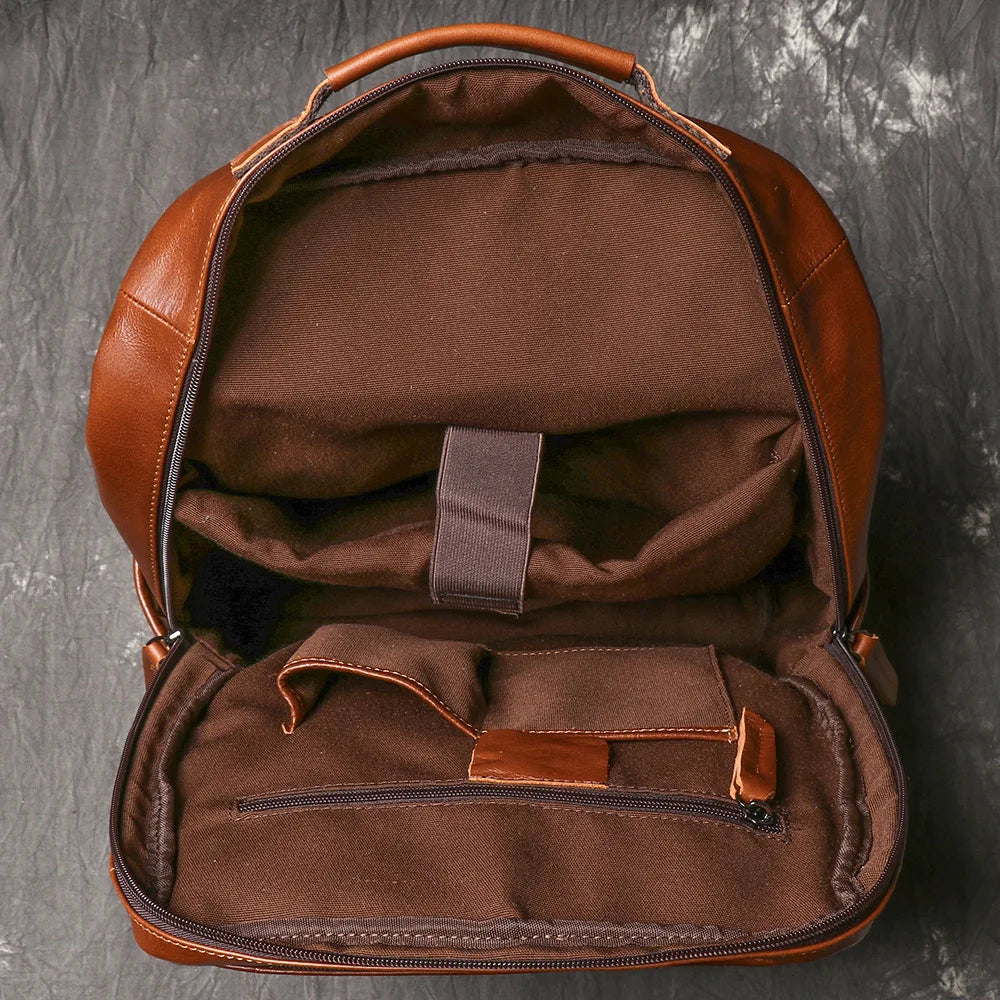 LEATHFOCUS Vintage Leder Rucksack Herren – Mochila cruzada elegante para portátil de 15 pulgadas, exterior, tamaño y tamaño 