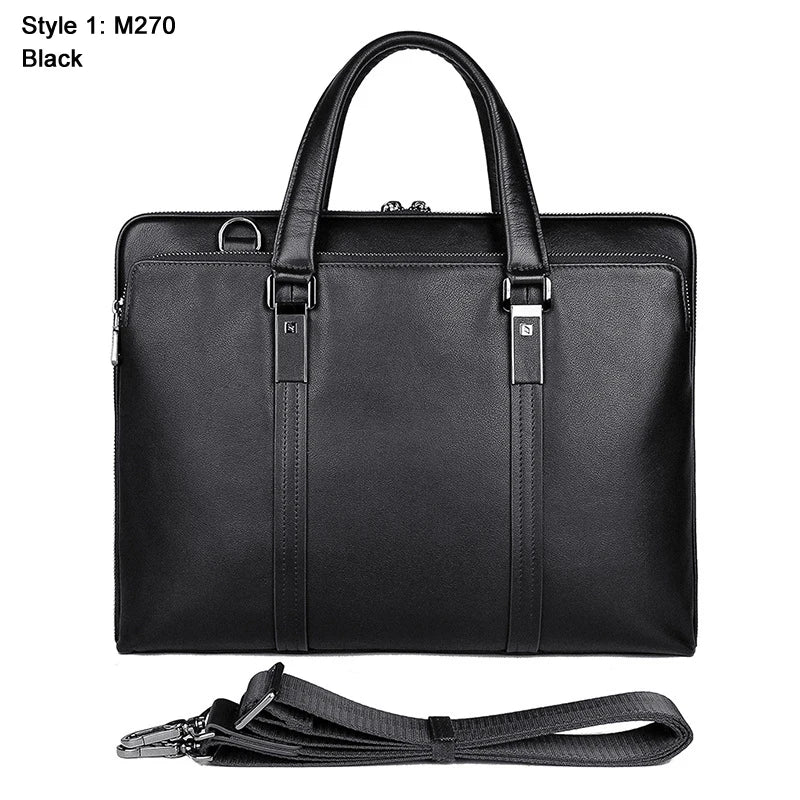 FANCODI Herren Leder-Aktentasche – Luxus Business Briefcase für 15,6" Laptop & Dokumente