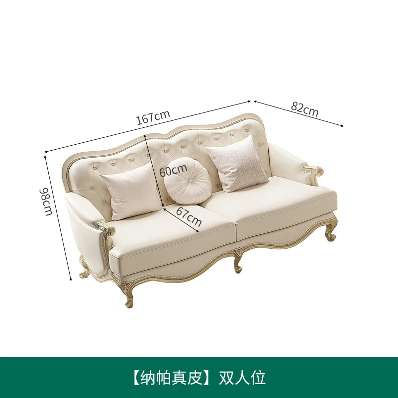 Amerikanisches Light-Luxury Ledersofa – Moderne französische Wohnlandschaft aus echtem Leder, europäisches Ecksofa für stilvolle Wohnzimmer
