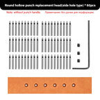 WUTA Multifunktionaler Leder Lochstanzer – Austauschbares Stich- & Lochwerkzeug mit Rund-, Diamant-, Oliven- & French-Style Köpfen