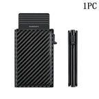 Metall Leder Kartenhalter mit Pop-Up Funktion – Minimalistisches Designer ID & Kreditkarten Wallet für Damen & Herren