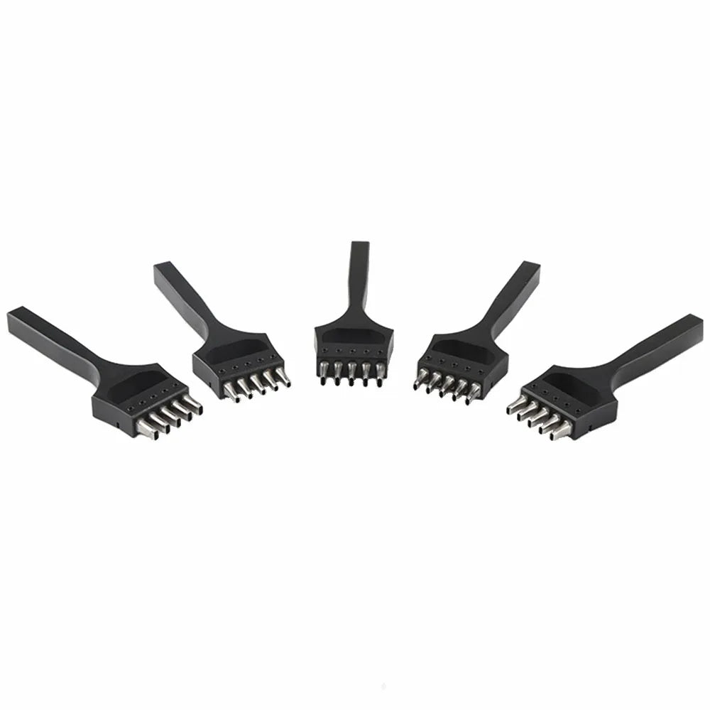 Ovaler Leder Lochstanzer für Uhrenarmbänder – Edelstahl Stichstanze mit 5 Zinken &amp; Wechselkopf für präzise Lederarbeiten 