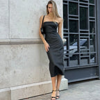 Pantalons en cuir PU pour femmes – Pantalons de soirée élégants et slim avec poches et poches, pantalons streetwear midi pour les repas et les herbes