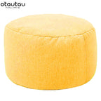 OTAUTAU Runder Sitzpouf aus Baumwoll-Leinen (30 cm) – Puf otomano con relleno, minimalista y tatami Bodensitz 