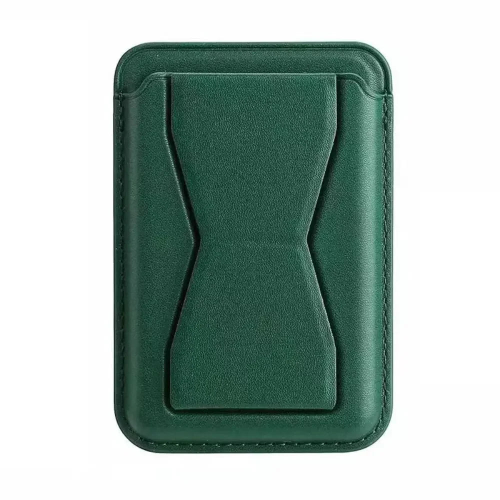 MagSafe Kartenhalter aus PU-Leder – Diebstahlsicheres Kartenetui für iPhone 16 / 15 / 14 / 13 Pro Max | Magnetische Wallet mit Standfunktion