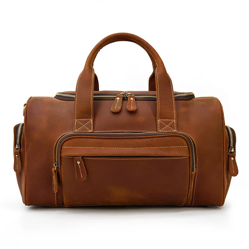 WANTING Crazy Horse Leder Reisetasche aus echtem Rindsleder – Hochwertige Herren Duffle & Schultertasche für Business und Reisen