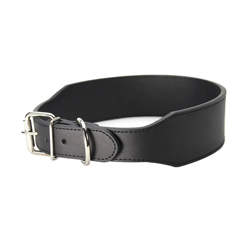 Robustes Lederhalsband für große Hunde – Strapazierfähiges Mikrofaser-Leder mit Polsterung & Schnellverschluss