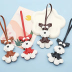 Kreativer Schnauzer Schlüsselanhänger aus PU-Leder – Niedlicher Hunde-Keychain mit Karabiner & Metallring als Taschen- und Autoanhänger Geschenkidee