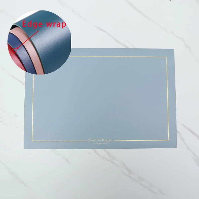 Rechteckige Leder-Tischsets – Öl- & wasserfeste, hitzeisolierende Platzmatten im europäischen Stil für Küche & Esszimmer