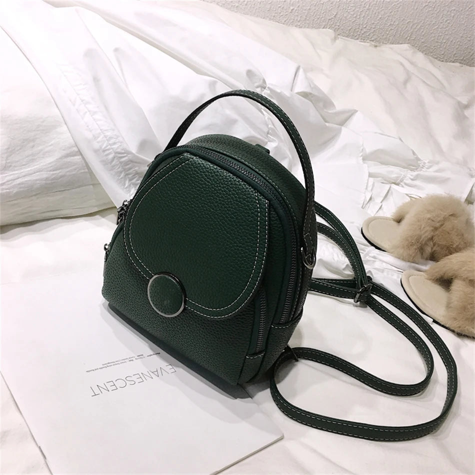 VONMONAN Mini Damen Leder-Rucksack - Mochila de cuero de PU de moda pequeña, suave al tacto y multifuncional