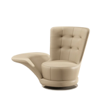 Moderner drehbarer Ledersessel in Schwarz – Übergroßer Relax-Wohnzimmerstuhl mit Armlehnen, lujoso sillón de diseño nórdico