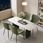 Set aus 4 schwarzen PU-Leder Esszimmerstühlen – Moderne Dining Armchairs mit Polsterung, platzsparend & komfortabel für Küche & Essbereich