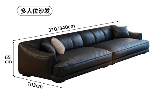Modernes minimalistisches Leder Ecksofa – Italienisch-Nordisches Design für das Wohnzimmer, luxuriöse Lounge Couch in L-Form