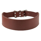 Robustes Lederhalsband für große Hunde – Strapazierfähiges Mikrofaser-Leder mit Polsterung & Schnellverschluss