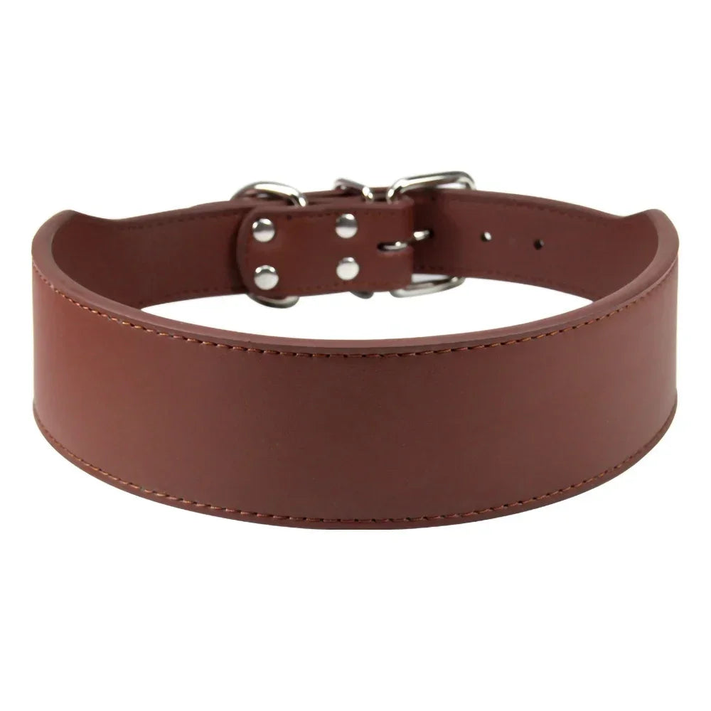 Robustes Lederhalsband für große Hunde – Strapazierfähiges Mikrofaser-Leder mit Polsterung & Schnellverschluss