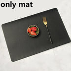 Kunstleder Tischsets 45×30 cm – Rutschfeste, hitzebeständige & langlebige Platzmatten in Schwarz/Weiß für Zuhause & Hotel