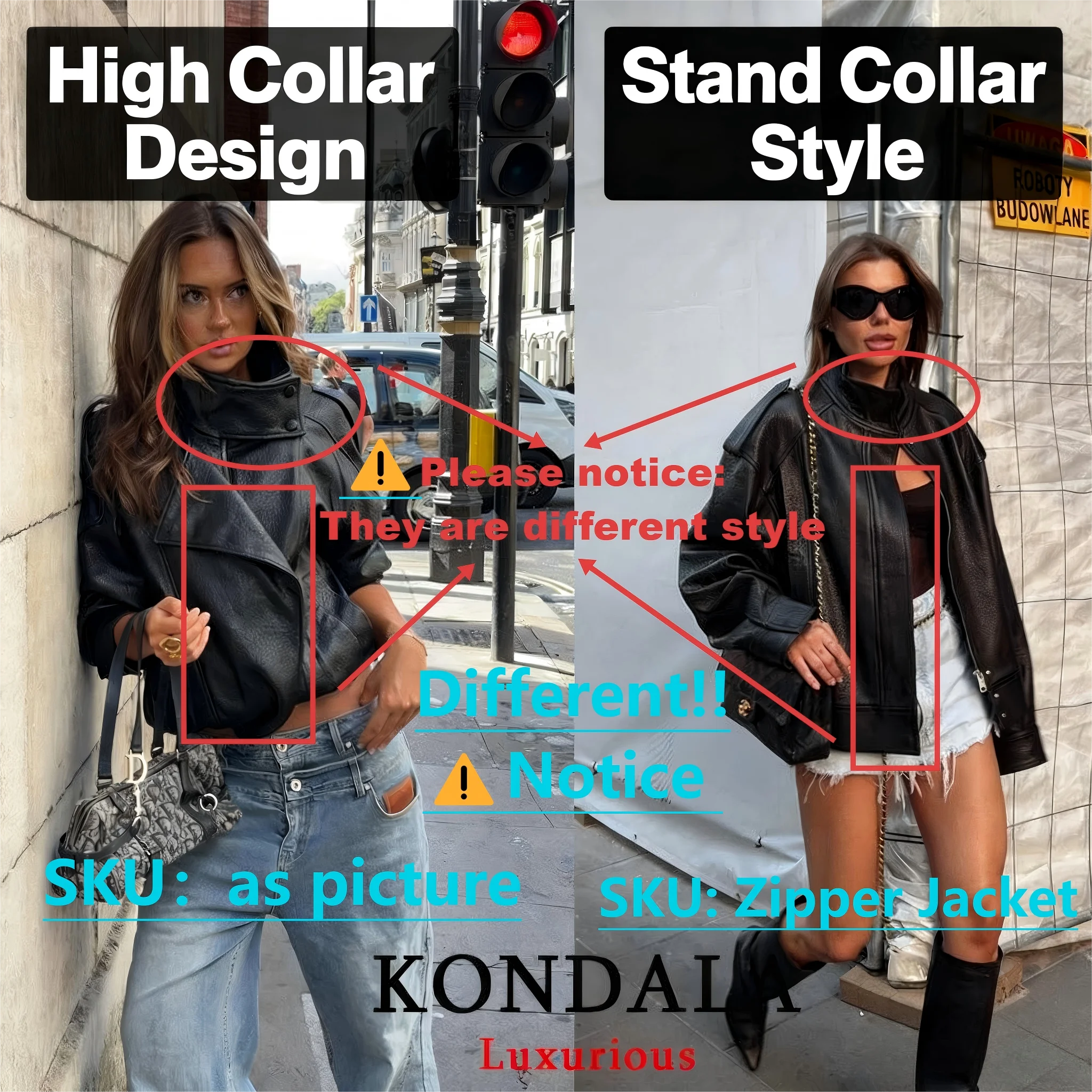 KONDALA Damen Schwarze PU Lederjacke Oversized – Casual Chic Streetwear Jacke mit Knöpfen & Taschen für Herbst 2026
