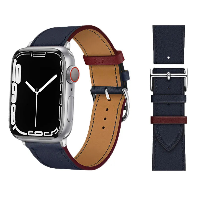 Echtes Lederarmband für Apple Watch – Hochwertiges iWatch Armband 38–49 mm für Series SE, 3–10 & Ultra mit Metallschließe