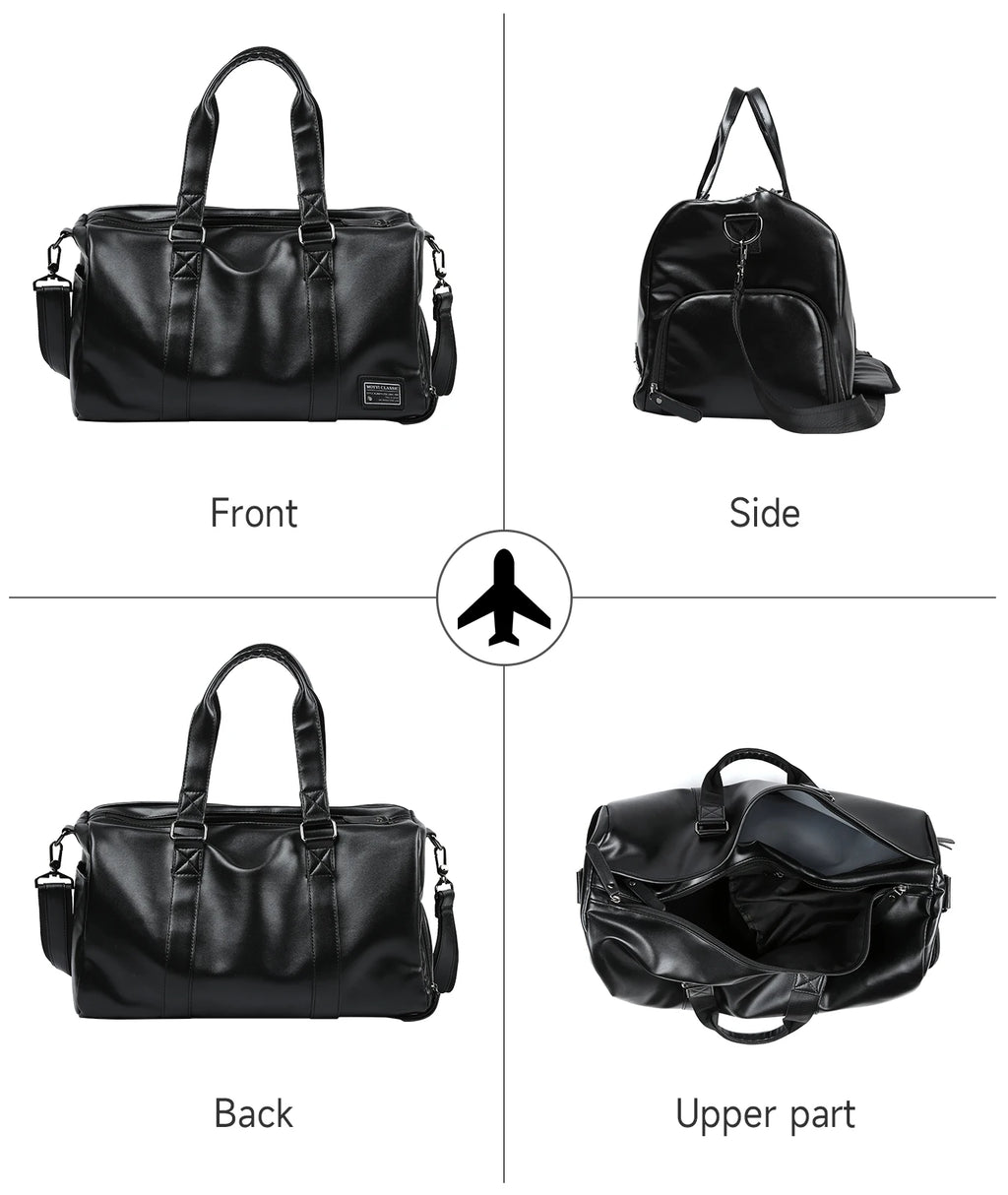 Vintage Leder Reise-Duffle Bag mit Schuhfach – Wasserdichte Carry-On Weekend- &amp; Sporttasche für Damen &amp; Herren