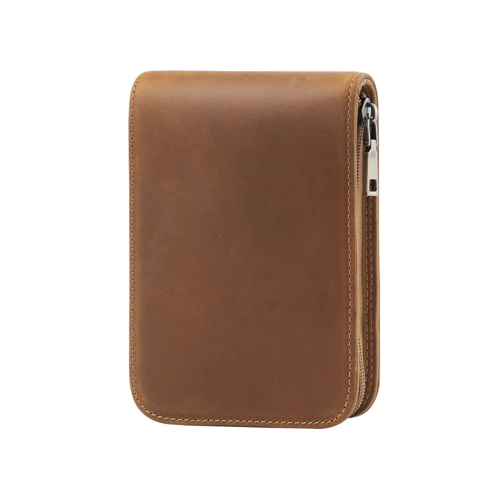 Echtes Leder Federmäppchen mit 12 Stift-Slots – Große Kapazität Zipper-Etui für Büro, Schule & Reisen