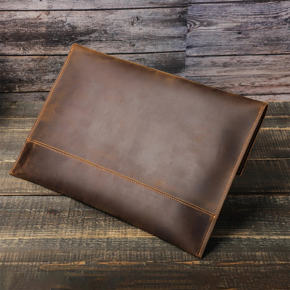 Echtes Leder MacBook Sleeve – Laptop-Hülle für MacBook Air 13 & MacBook Pro 14/15/16 Zoll, Unisex, Vintage-Stil