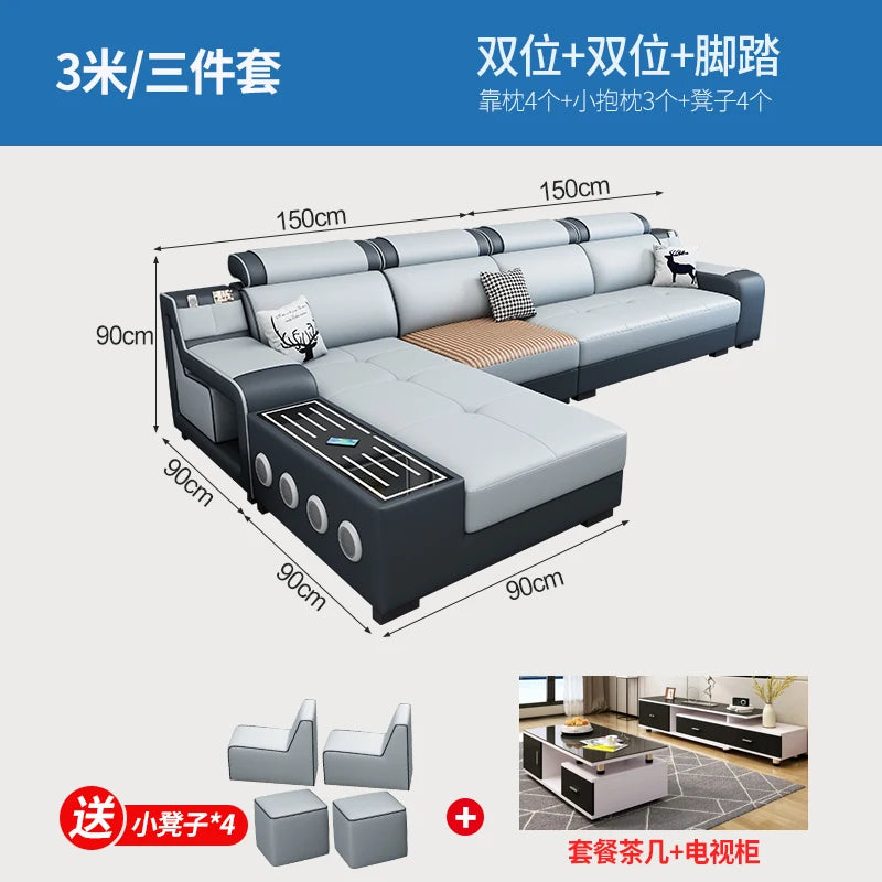 Designer Luxus Ledersofa – Modernes, erweiterbares Center-Seater & Sectional Sofa aus Echtleder für exklusive Wohnräume