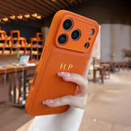 Étui en cuir personnalisé pour iPhone avec nom – Goldene 3D Heißfolienprägung, luxueux étui à main au design pour iPhone 17, 16, 15, 14 et 13 Pro Max, Plus et Air