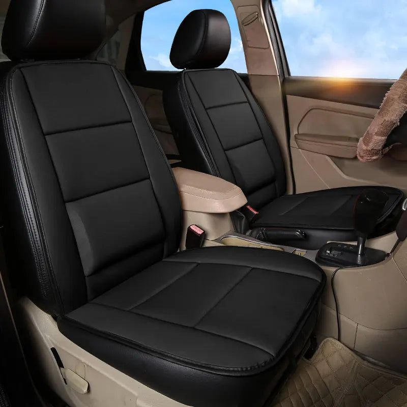 Integrierte Autositzauflage vorne aus Kunstleder – Rutschfester & abriebfester Sitzschutz, universell passend
