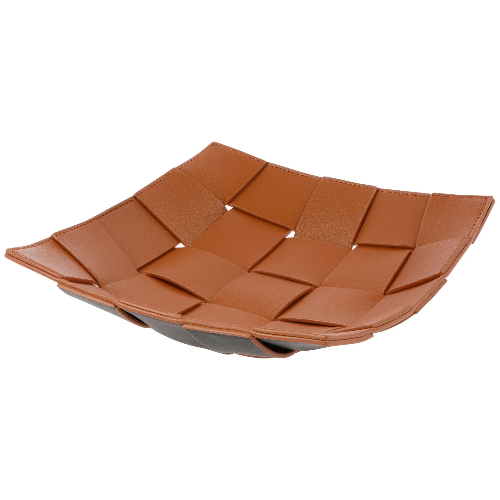 PU Leder Valet Tray mit Wende-Design – Quadratische Schlüsselablage & Desktop Organizer für Handy, Geldbörse & Münzen