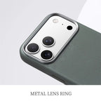 Funda de cuero de lujo con textura de diamante y MagSafe para iPhone 13-17 Pro Max - Funda de cubierta completa con protección de cámara metálica y carga inalámbrica