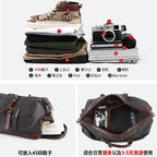 Retro Canvas Travel Bag mit großem Fassungsvermögen – Vintage Herren Reisetasche aus Canvas, Schultertasche & Backpack für Kurzreisen und Alltag