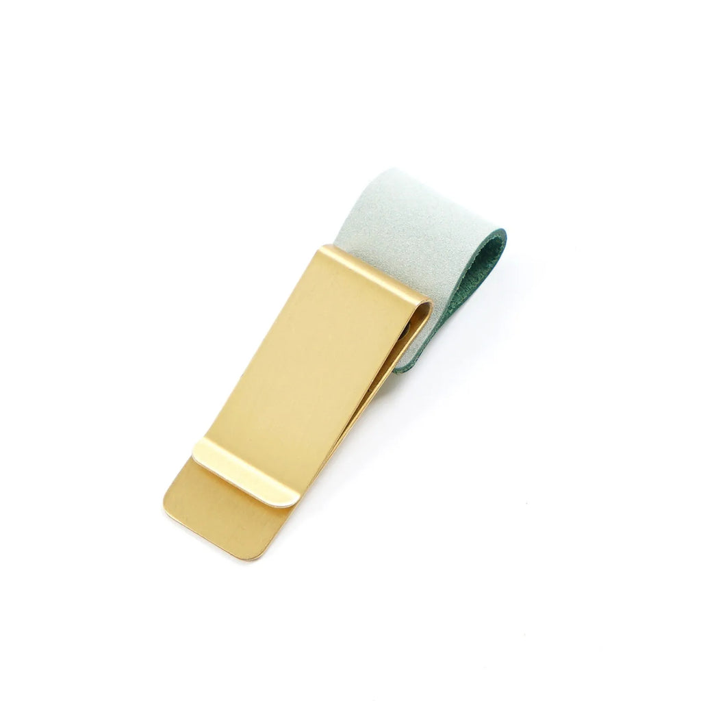 Leder Stiftehalter Clip mit Messing-Lesezeichen – Clip de bolígrafo más elegante para cuadernos y diarios de viajero