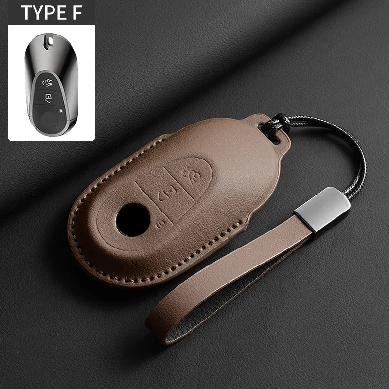 Vollumschließende Flip Leder Autoschlüssel Hülle für Mercedes-Benz – Premium Key Case Cover für A, C, E, S, G-Klasse, GLC, CLA, GLB, GLS, GLA (W177/W205/W213/W222/X167)