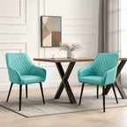 HOMAVO YZ8 2er Set Esszimmerstühle mit Armlehnen – Moderne Polsterstühle aus Stoff &amp; PU-Leder para Esszimmer &amp; Wohnzimmer