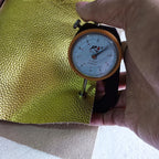 Echtleder Rindsleder Lychee-Prägung Gold &amp; Silber – Weiches Top Layer Leder 1,1–1,4 mm para sofá, bolsos y bricolaje 