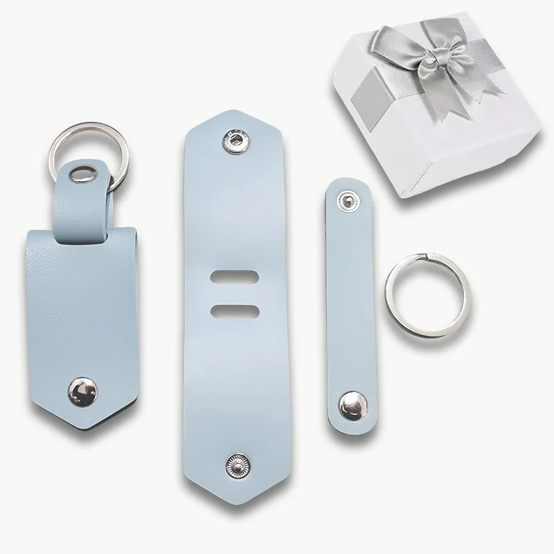 Porte-clés en cuir personnalisé avec photo et gravure – Porte-clés individuel avec texte laser, message émotionnel pour la famille, les amis et les partenaires 