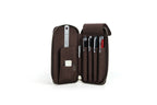 Handgefertigtes Leder Stifteetui mit 4 Fächern – Vintage Crazy Horse Pen Case mit Reißverschluss für Füllfederhalter & Büro