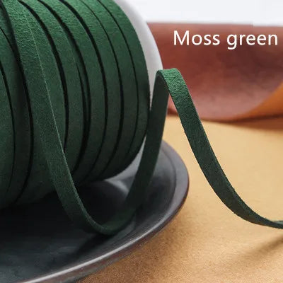 Flaches geflochtenes Kunstveloursband 5 mm – 5 Yards Faux Suede Kordel für Schmuck, Armbänder & DIY Handarbeit