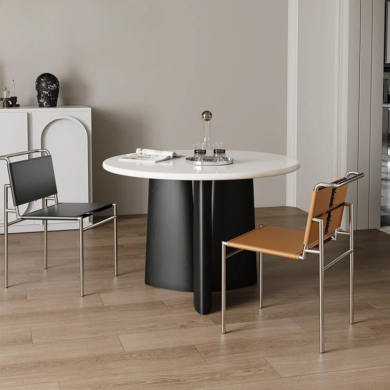 Nordischer Design-Esszimmerstuhl aus braunem Lederlook & Edelstahl – Moderner Luxus-Dining Chair für Küche & Esszimmer