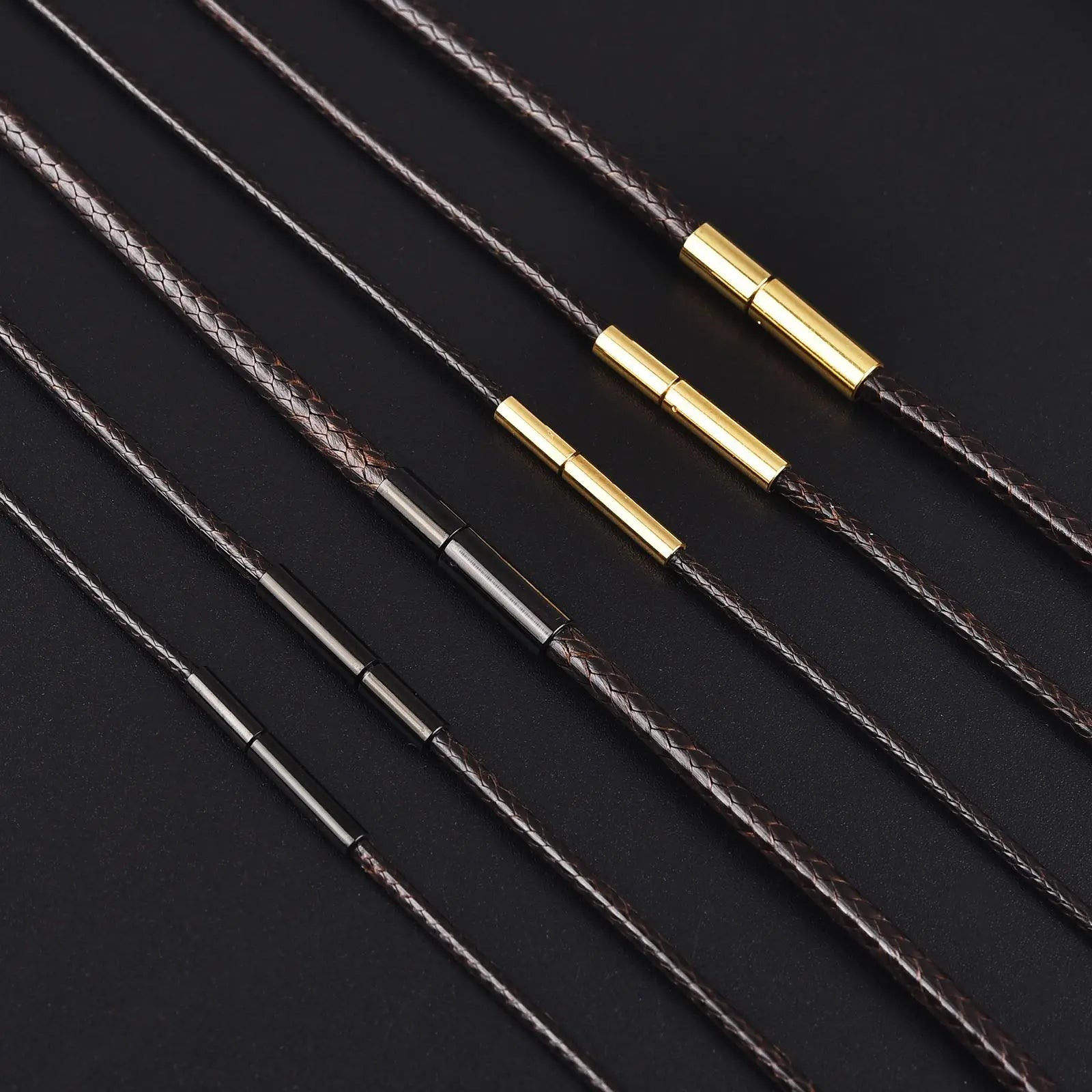 Lederkette mit Edelstahlverschluss – Wachskordel Halskette in 45 / 50 / 60 cm für Damen & Herren, ideal für DIY Schmuck