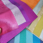 Metallisch glänzendes Echtleder Rindsleder – Gold & Silber Top Layer Leder 20 × 30 cm für DIY Taschen & Accessoires