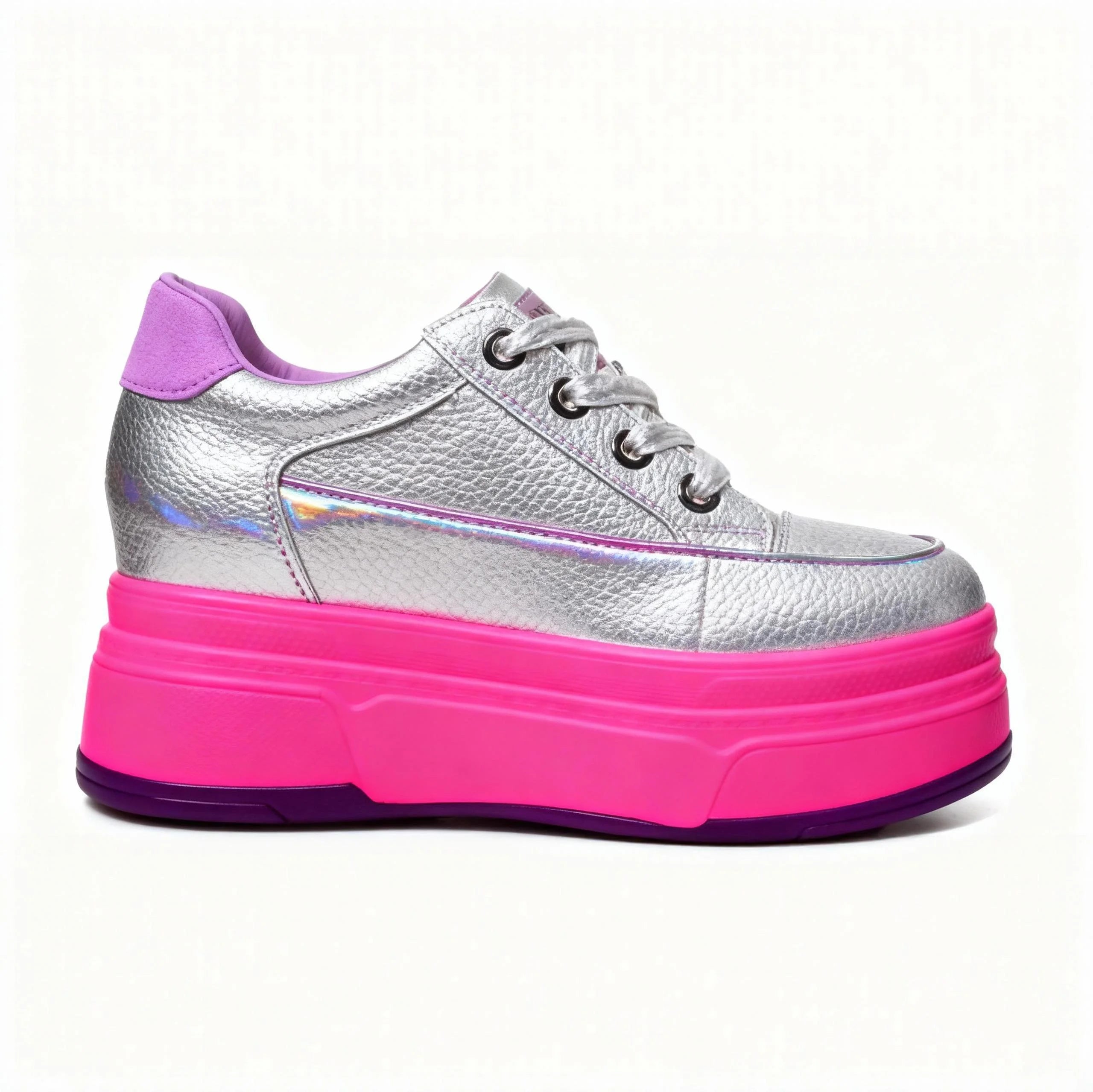 Fujin Damen Plateau Sneaker aus Echtleder – 9 cm Plattform Vulcanized Shoes | Hohe Casual Sneaker mit Komfort-Sohle