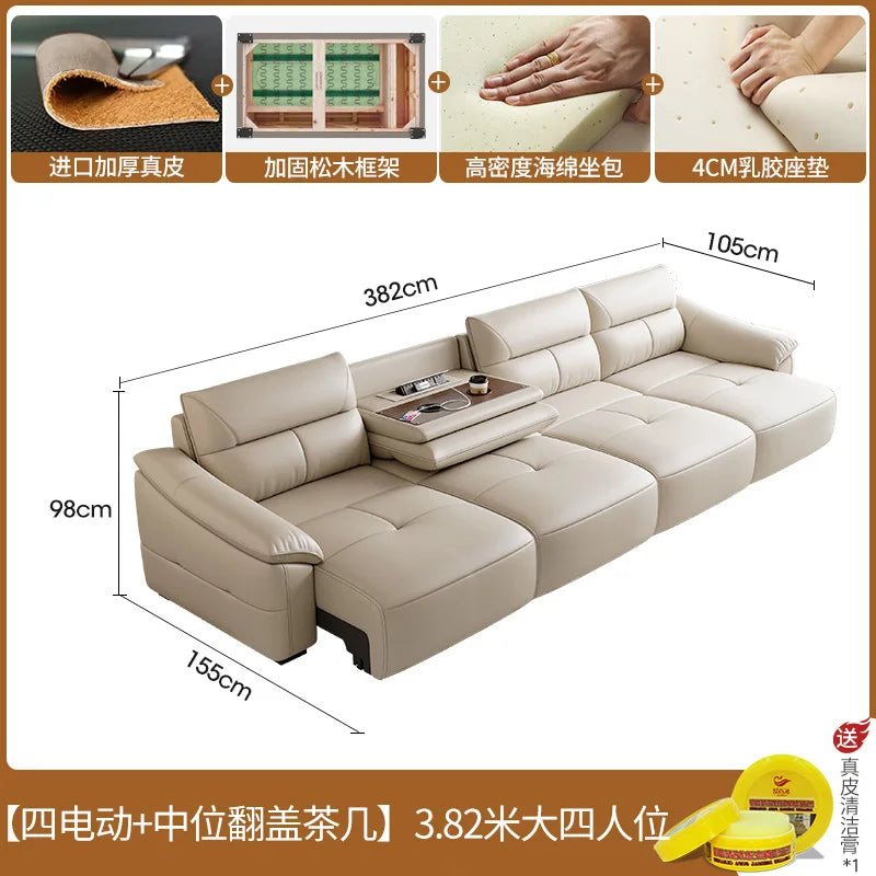 Leder Schlafsofa 2025 – Intelligentes elektrisches Sofa Bett für kleine Wohnungen, multifunktionales Faltsofa im Light-Luxury Design
