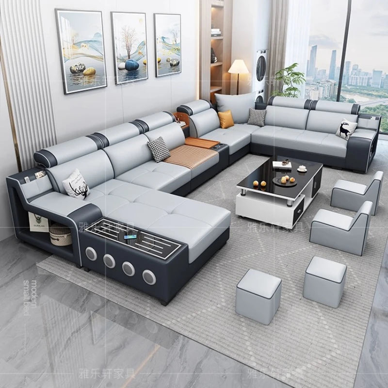 Designer Luxus Ledersofa – Modernes, erweiterbares Center-Seater & Sectional Sofa aus Echtleder für exklusive Wohnräume