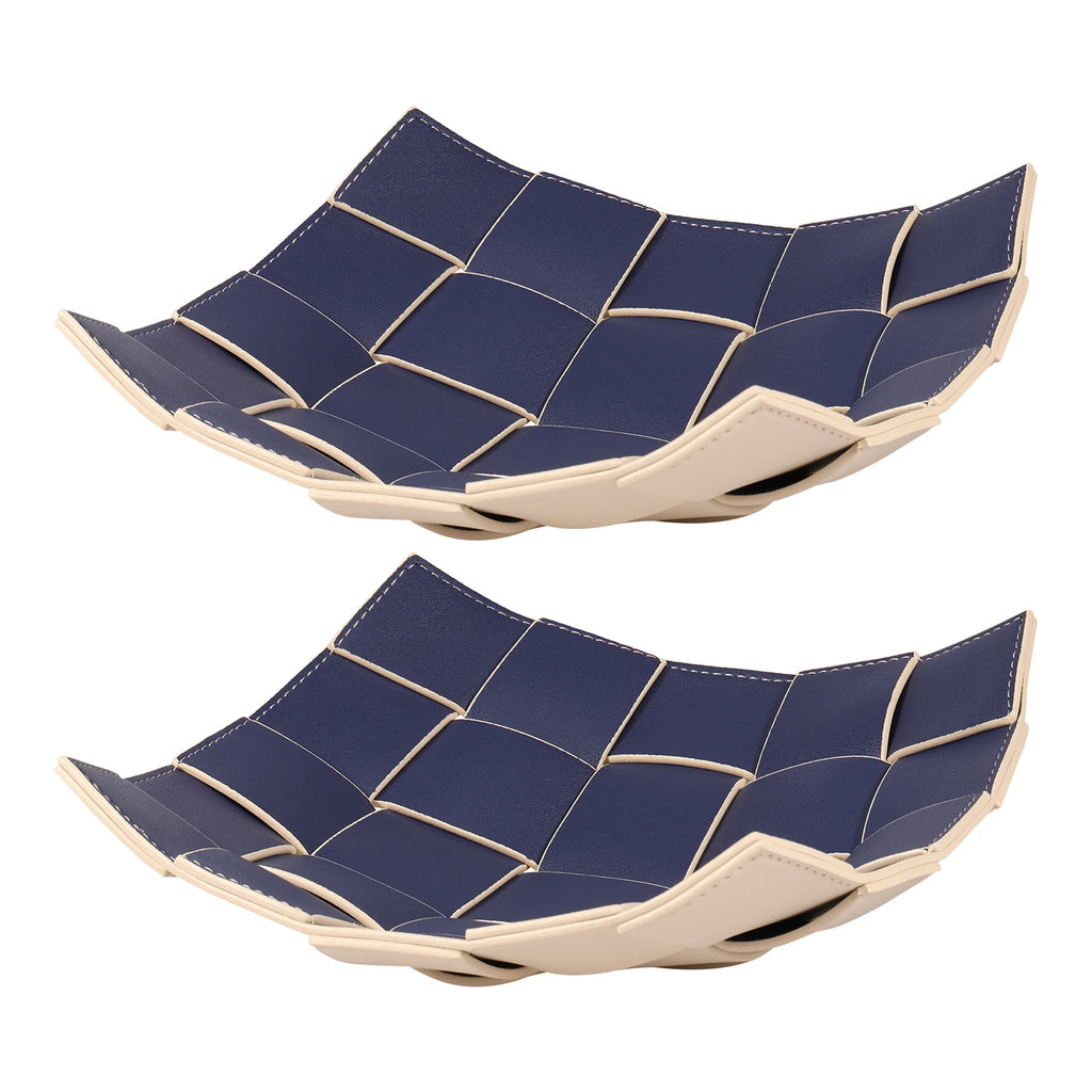 PU Leder Valet Tray mit Wende-Design – Quadratische Schlüsselablage & Desktop Organizer für Handy, Geldbörse & Münzen