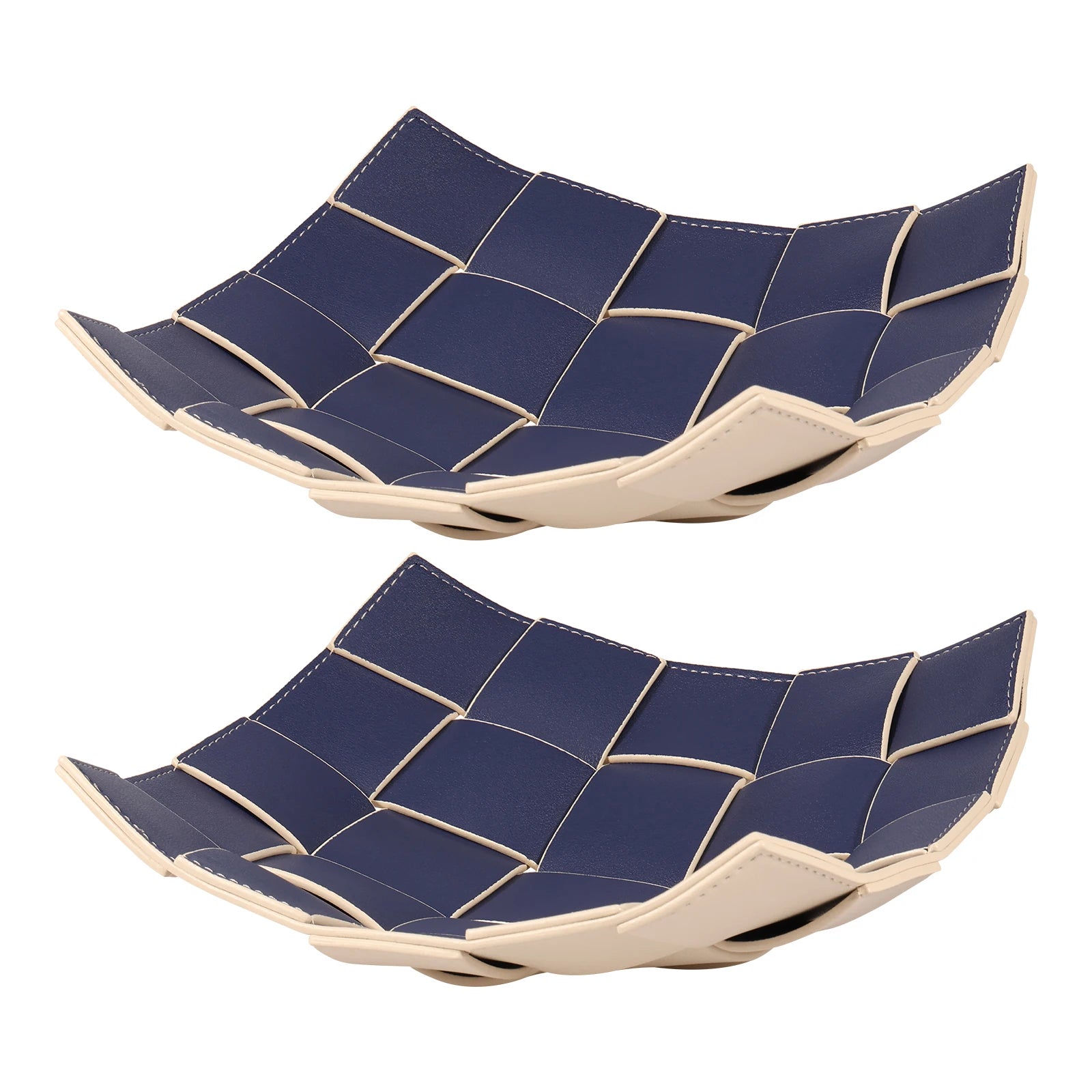 PU Leder Valet Tray mit Wende-Design – Quadratische Schlüsselablage & Desktop Organizer für Handy, Geldbörse & Münzen