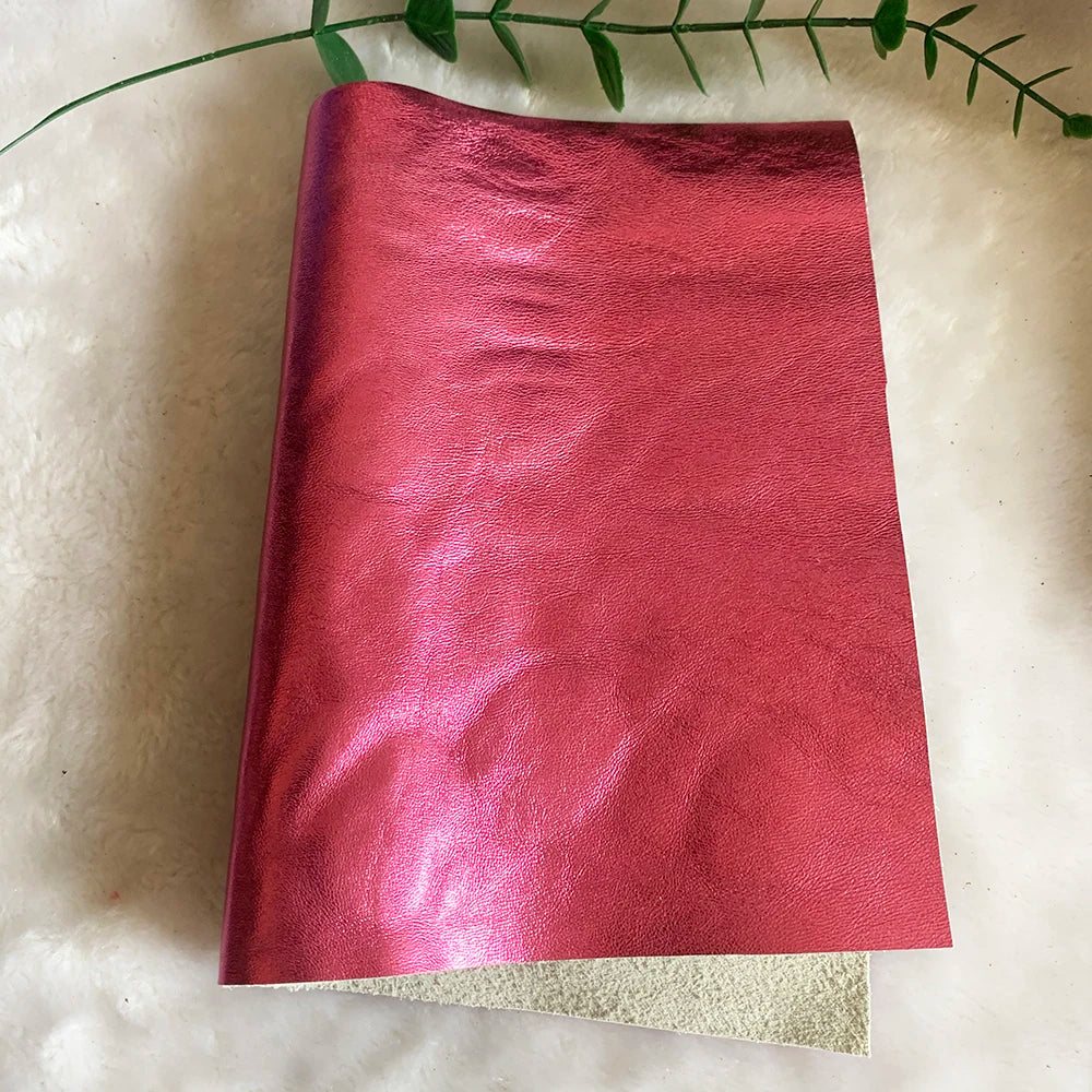 Metallisch glänzendes Echtleder Rindsleder – Gold & Silber Top Layer Leder 20 × 30 cm für DIY Taschen & Accessoires