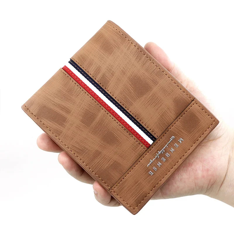 Luxury Slim Herren Geldbörse – PU Leder Kurzbörse mit Kartenfächern, Münzfach & Kompaktem Design für Alltag